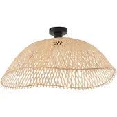 QAZQA Plafonnier Art déco noir et bambou naturel 60 cm - Alka
