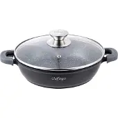 Cheffinger Poêle à servir Poêle à braiser Casserole à induction Ø 28 cm Fonte d'aluminium Casserole