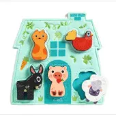 Djeco Wooden Block Puzzle Mouki puzzle 12m+ 1 pcs
