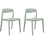 Beliani Lot de 2 chaises de salle à manger vert menthe empilables sans accoudoirs embouts de pieds Chaises de conférence en plastique design moderne salle à manger