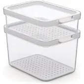 Rotho Cauma Set Koelkastorganizer 1.2L + 2.15L Transparant