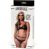 Rimba Femmes, Sous-vêtements, Soutien-gorge avec culotte, Noir, (Une unité par pack, M, S)
