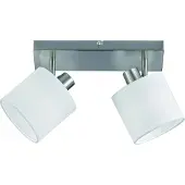 RL LIVE YOUR LIGHT Spot de plafond Tommy 2 lumières en acier inoxydable avec blanc