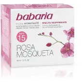 Babaria Crème visage hydratante - - Rose musquée - SPF 15 - Effet raffermissant - 50ml
