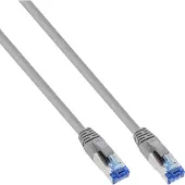 InLine 76802 Câble patch, S/FTP (PiMf), Cat.6A, 500MHz, sans halogène, cuivre, gris, 2m