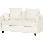 Beliani Canapé Convertible 2 Places En Tissu Beige Hovin
