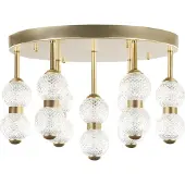Beliani Plafonnier doré en métal et verre Lumière LED intégrée Noble Elégant Glamour Plafonnier pour salon chambre salle à manger couloir