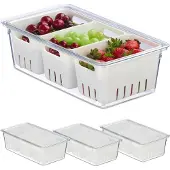 Relaxdays 4x organiseurs-de-frigo, Organisateurs de cuisine, Transparent