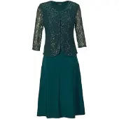 Goldner Robe de cocktail or / émeraude