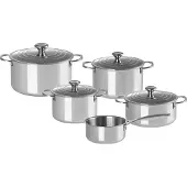 Le Creuset 3-Ply Plus Lot de 5 pièces de cuisine avec couvercles en acier inoxydable