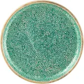 J-Line Plateau mosaique rond bois de manguier vert