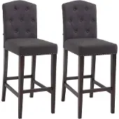 CLP lot de 2 tabourets de bar Louise tissu antique