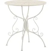 CLP Table De Jardin Ronde En Métal Blanc