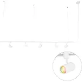 QAZQA Système de rail suspendu intelligent blanc monophasé avec 5 Wifi GU10 - Iconic Jeana