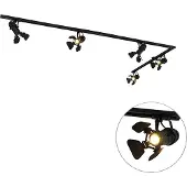 QAZQA Système sur rail intelligent noir 5 lumières avec wifi GU10 - Movie