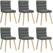 vidaXL Chaises de salle à manger 6 pcs. Tissu gris foncé