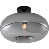QAZQA Plafonnier Art déco noir avec verre fumé 40 cm - Busa