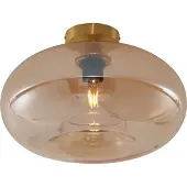 QAZQA Plafonnier Art déco laiton et verre ambré 40 cm - Busa