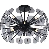 QAZQA Plafonnier Art déco noir avec verre fumé - Atomic