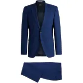 BOSS Costume deux pièces Regular en laine stretch
