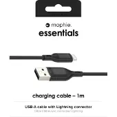 Mophie essentials charging cables | 1M, 1 m, Lightning, USB A, Samec, Samec, Černá