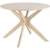 Ebuy24 Duffy Table de salle à manger Ø105 cm plaqué chêne, pieds en chêne massif.