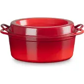 Le Creuset Doufeu cocotte en fonte émaillée ovale, 32 cm, 7,2L rouge