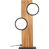 Brilliant Lampe Cheesy LED Lampe de table 40cm noir mat/bois métal brun 12 W LED intégrée