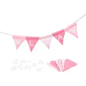 Goki Chaîne de fanions en forme de lettres roses avec 10 fanions (1 pcs)