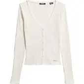 Superdry Femme Top à Manches Longues et Boutons Essential Blanc Taille: 44