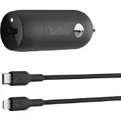 Belkin Components - Adaptateur secteur pour voiture - 30 Watt - 3 A - Fast Charge, Power Delivery 3.1 (USB-C 24 broches) - NoirRechargez un