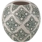 J-Line Vase kousa boule porcelaine bleu/blanc