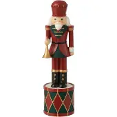 J-Line Bougeoir casse noisette resine rouge/vert large