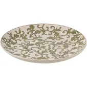J-Line Assiette decorative yezi porcelaine vert/blanc