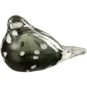 J-Line Oiseau verre blanc/noir Small