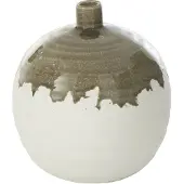 J-Line Vase olea bouteille rond vert olivie/blanc