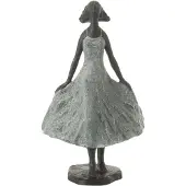 J-Line Fille regardant ciel resine noir/gris small