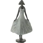 J-Line Fille regardant ciel resine noir/gris large
