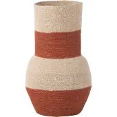 J-Line Vase rayures jonc de mer naturelterracotta