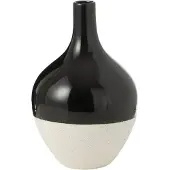 J-Line Vase iva porcelaine noir/blanc large