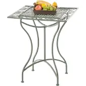 CLP Table De Jardin Carrée Résistante En Métal Vert Antique