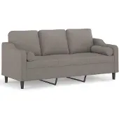 vidaXL Canapé 3 places taupe 180 cm Tissu