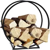Progarden Support de bois de chauffage rond 50x25x51,5 cm noir
