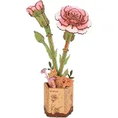 Rowood Puzzle 3D en bois Œillet rose