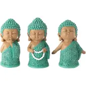 J-Line Moine chaine resine azur assortiment de 3