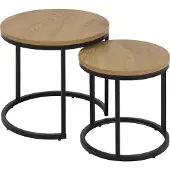 Ebuy24 Spiro Tables gigognes, 2 pces, finition chêne sauvage.