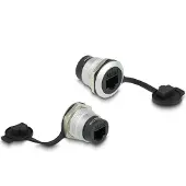 DeLOCK Connecteur de panneau - RJ45 female vers RJ45 female - Cat 6A - Avec c