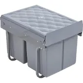 En.casa Poubelle encastrable 'Froland' 48x34x35cm Gris 2x15L