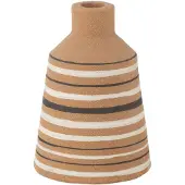 J-Line Vase tukano lignes terra marron/noir/blanc small