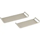 J-Line Set de 2 plateau rectangle metal gris